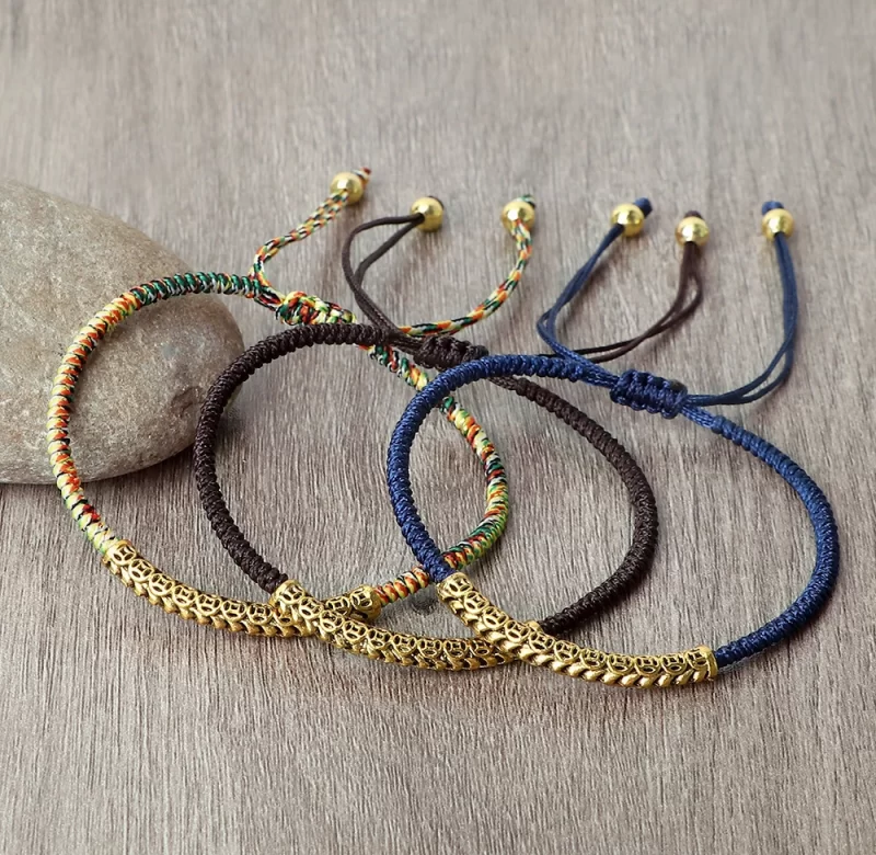 Pletený tibetský náramek štěstí | náramek, šperk