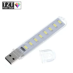 Mini usb lampička s 8 led světly | noční světlo, přenosné světlo