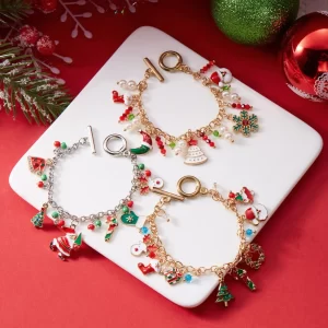 Vánoční řetízkový náramek santa claus | vánoční náramek, dámský náramek