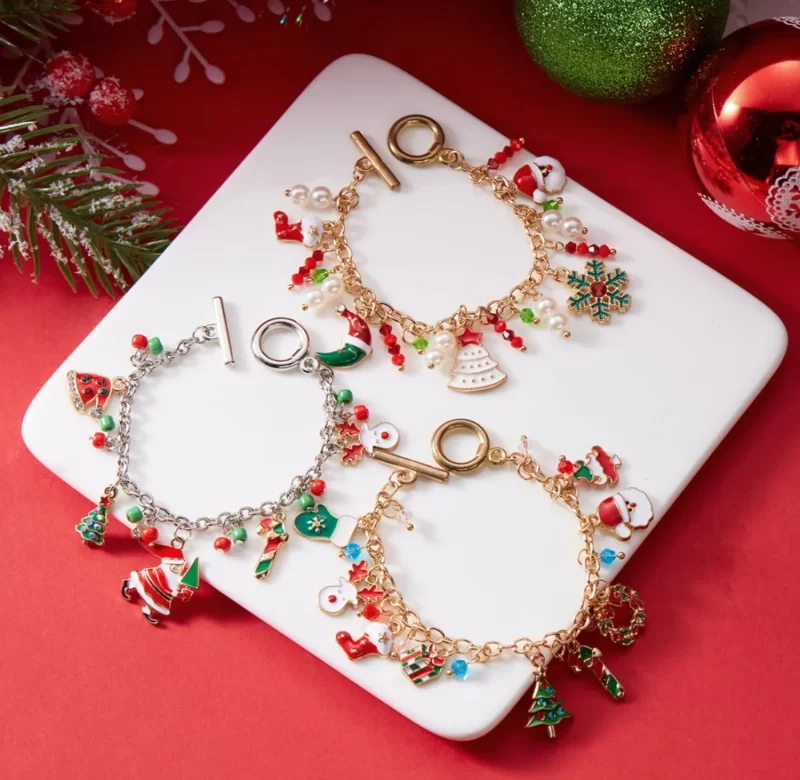 Vánoční řetízkový náramek santa claus | vánoční náramek, dámský náramek