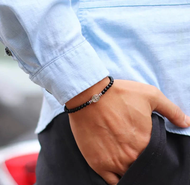 Stylový motorkářský náramek s amuletem | pánský náramek, stylový šperk