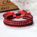 2 ks Přátelský pletený párový náramek | párové náramky, šňůrkové náramky