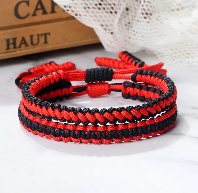 2 ks Přátelský pletený párový náramek | párové náramky, šňůrkové náramky