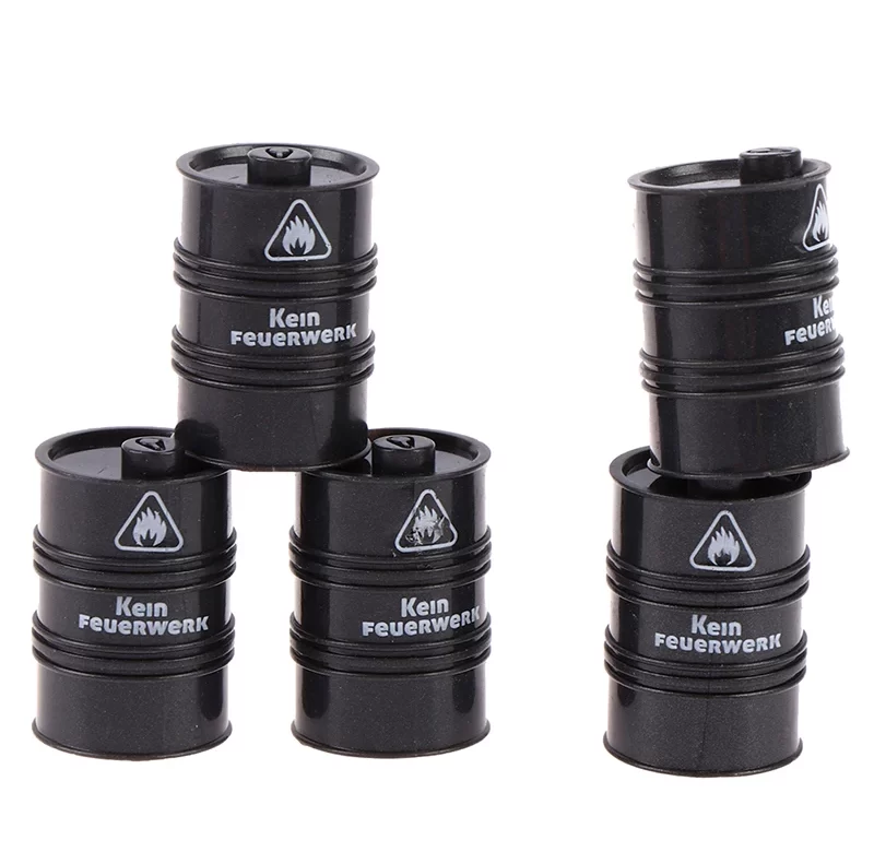 10 ks Černé mini sudy do stavebnice | stavební kostky, modely