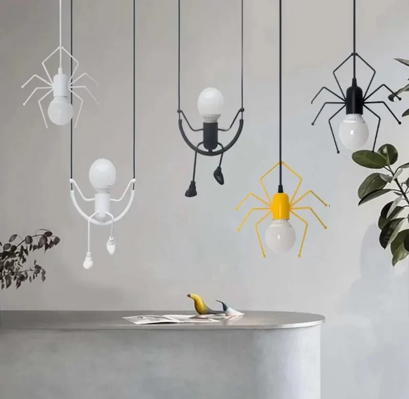 Závěsná lampa Nordic pro děti | retro kovové světlo