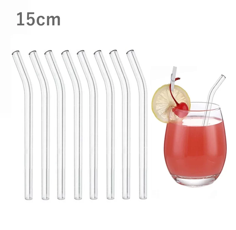 8 ks Skleněná brčka 15 cm znovupoužitelná 8 ks | ekologická brčka, brčka na pití