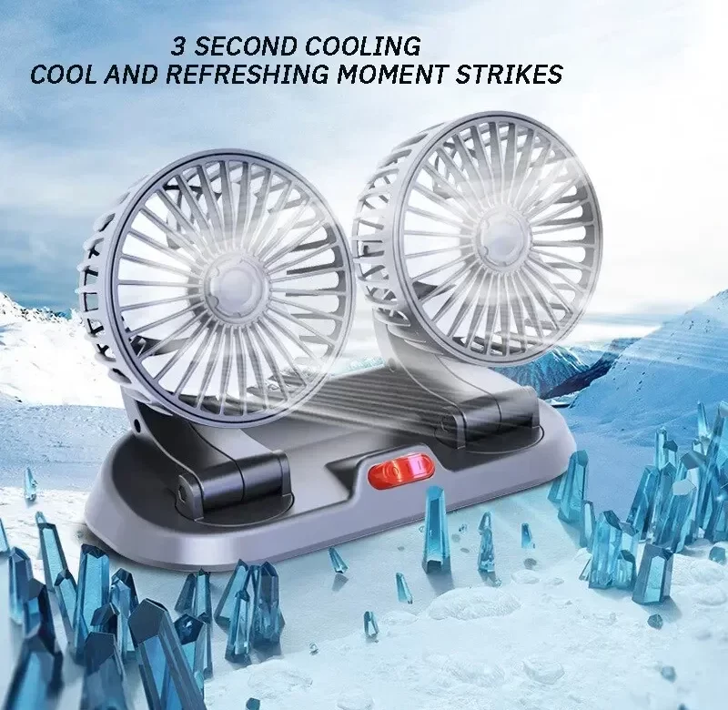 Chladicí duální usb ventilátor do auta | autoventilátor, usb ventilátor