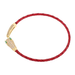 Červený hadí pletený náramek vintage | doplňky