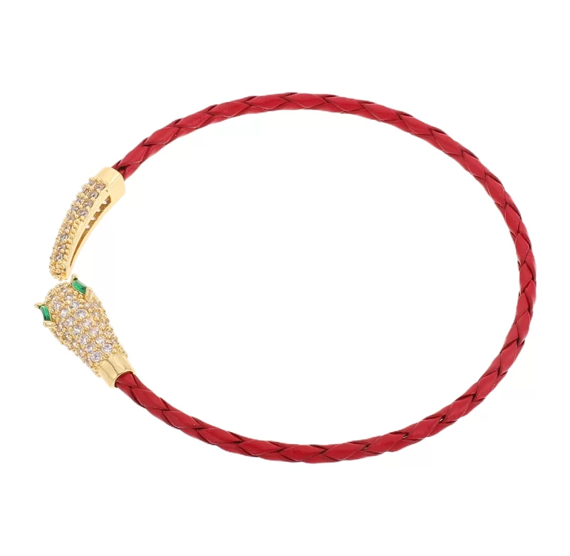 Červený hadí pletený náramek vintage | doplňky