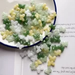 Přírodní motýlí korálky z jadeitu a achátu | šperkové komponenty 10 ks