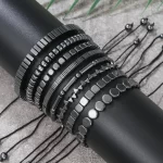 Černý nastavitelný hematitový náramek | šperk