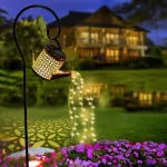 Solární lampa- kovová konev s čidlem | Zahradní osvětlení, solární světlo