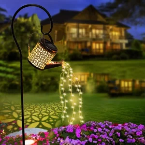 Solární lampa- kovová konev s čidlem | Zahradní osvětlení, solární světlo