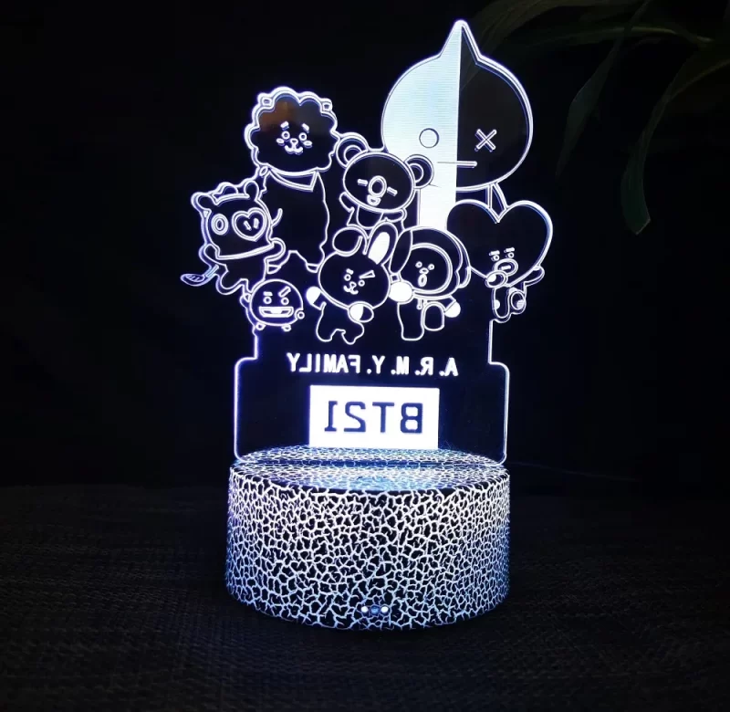 Kawaii 3D dotyková noční lampa | osvětlení 3 ks