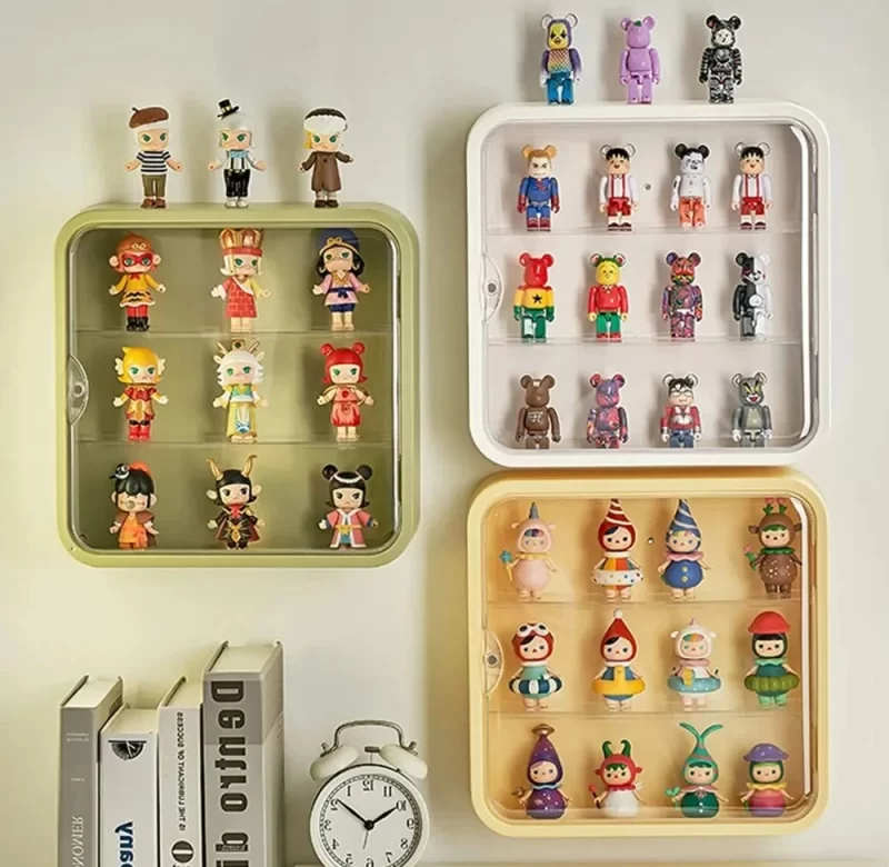 Nástěnná vitrína na figurky s magnetem | magnetický stojan, nástěnný držák