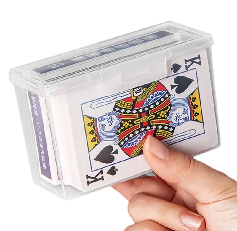 Průhledný box na karty s víkem | úložný box, plastová krabička