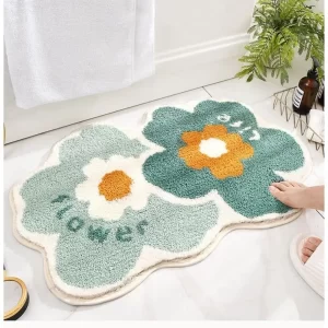 Protiskluzová květinová koupelnová předložka | koupelnová předložka, dveřní rohožka