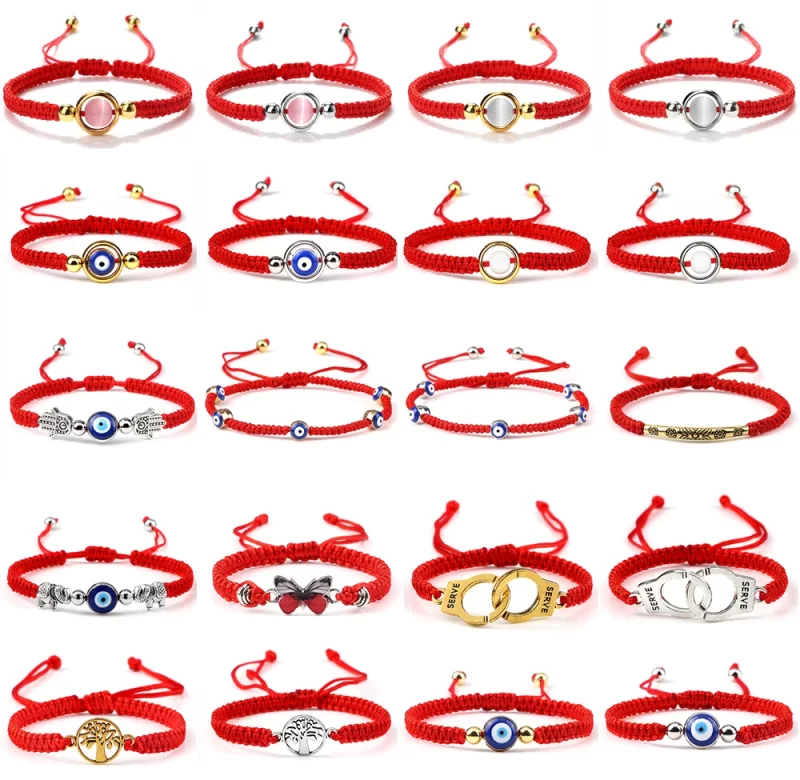 Červený ochranný náramek pro štěstí | náramek, šperk