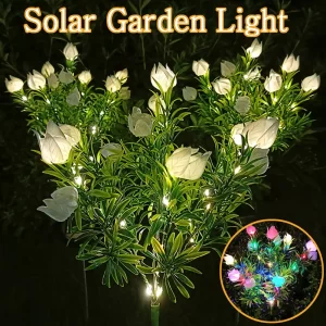 Solární zahradní světla 42LED s květinami | Solární lampa | Zahradní dekorace | Svítící květiny