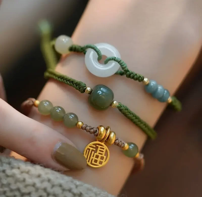 Stylový čínský náramek jadeitový | dámský šperk