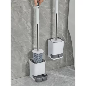 Bezděrový nástěnný wc kartáč s odtokovou základnou | wc kartáč, koupelnový doplněk