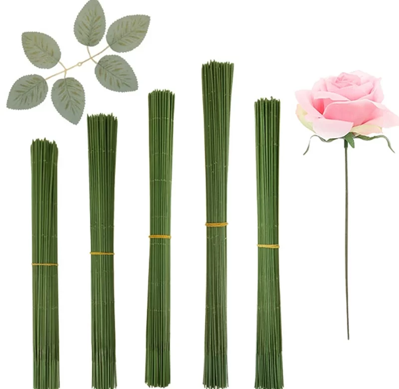 Zelené dráty pro květinovou výzdobu | dekorace, aranžovací materiál 20 ks