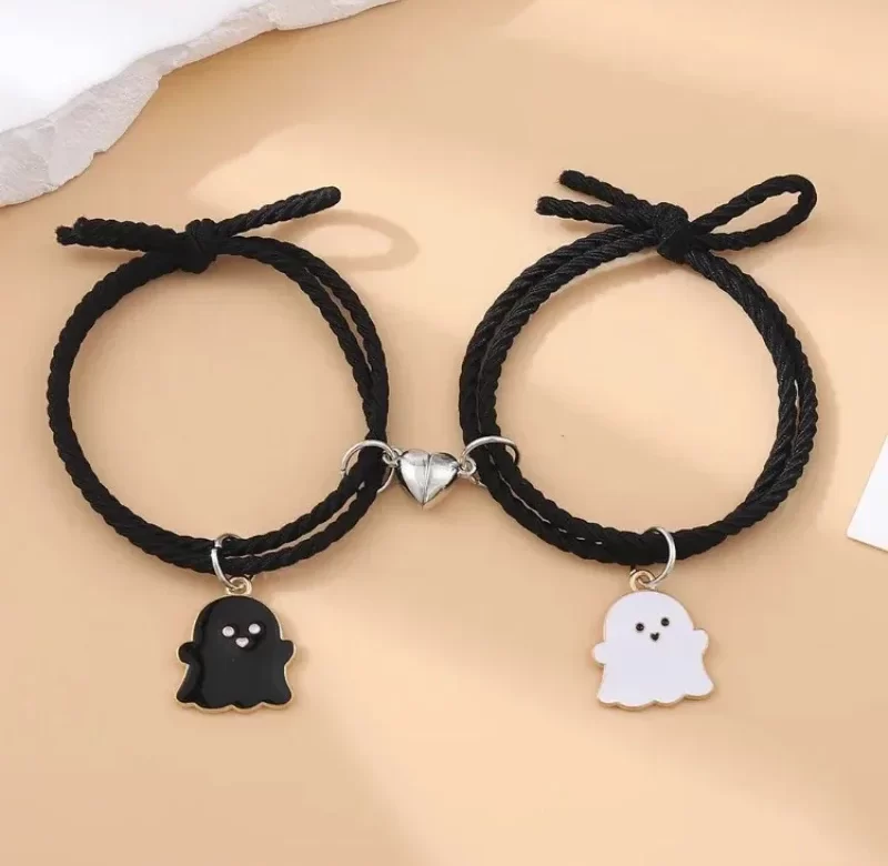 2 ks Pletený magnetický párový náramek srdce | doplňky přátelství