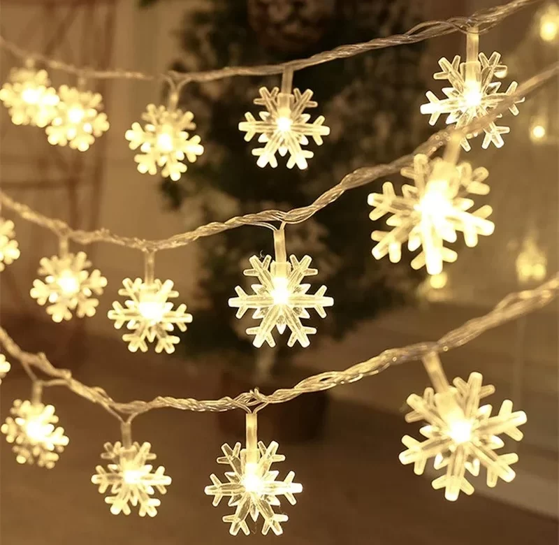 Vánoční světelný řetěz sněhové vločky led | světelná girlanda