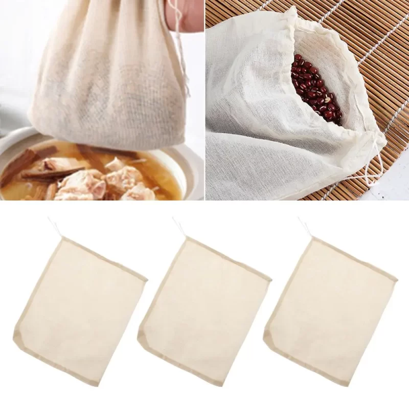 Bavlněný síťový sáček na potraviny 1/3/5 ks | filtr, sáček