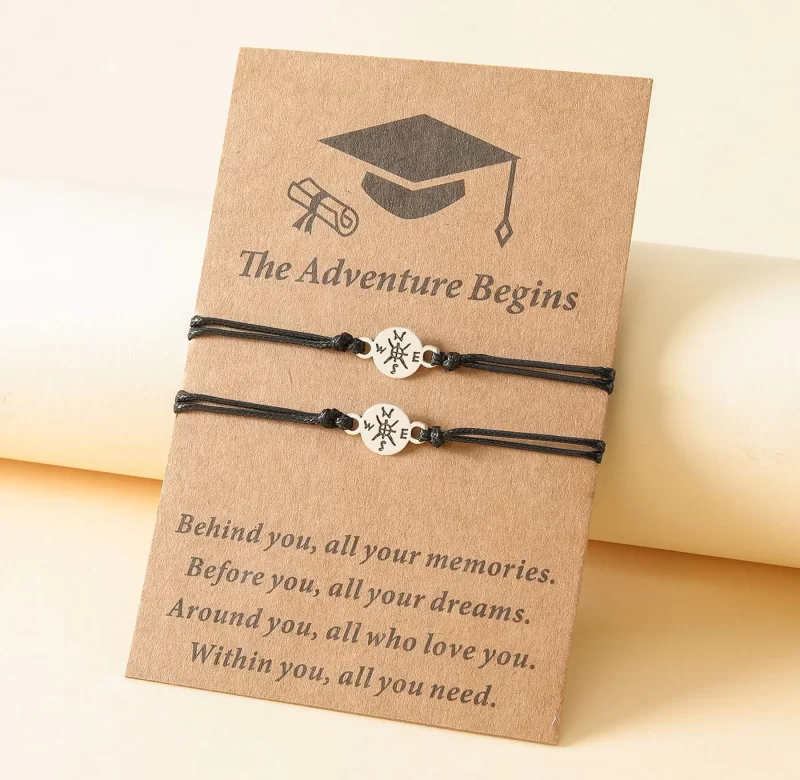 Náramek přátelství 2 ks s motivem kompasu | stylový náramek, dárkový set