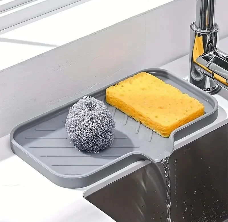 Univerzální silikonová podložka s odtokem | kuchyňský organizér, držák houbičky