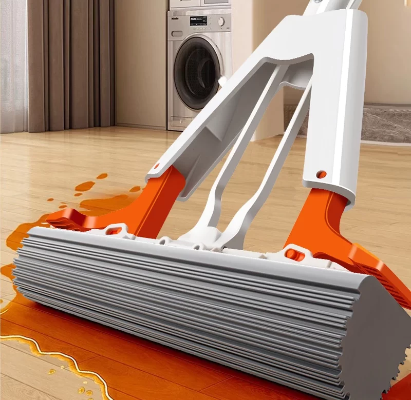 Plochý samoždímací mop s houbovou hlavicí | plochý mop, ruční mop