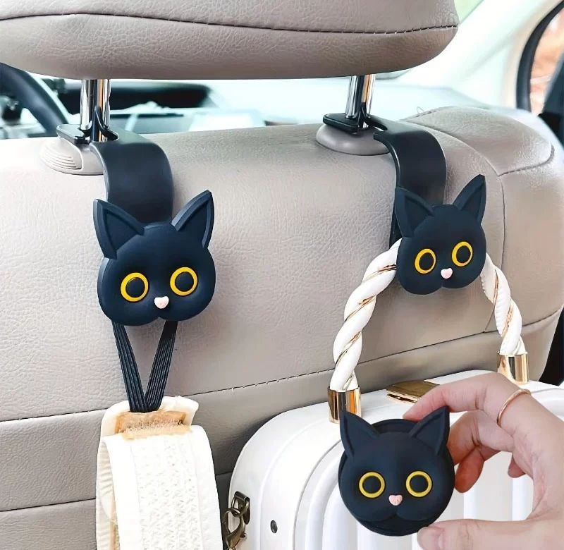 Roztomilé 3D kočičí háčky na sedačku | háčky do auta, držák kabelky