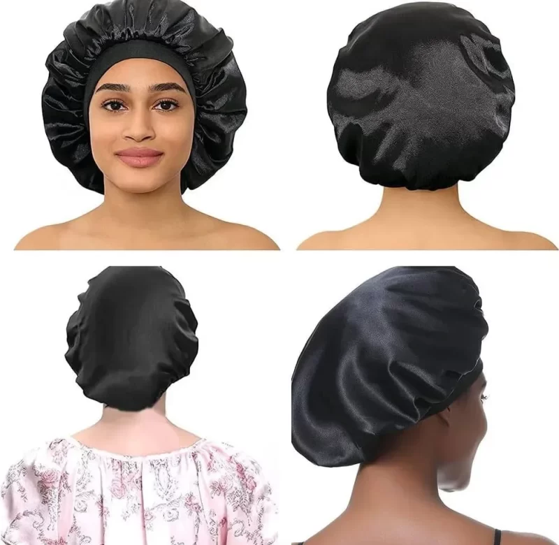 Saténová čepice na spaní s elastickým lemem | spací čepice, sprchová čepice