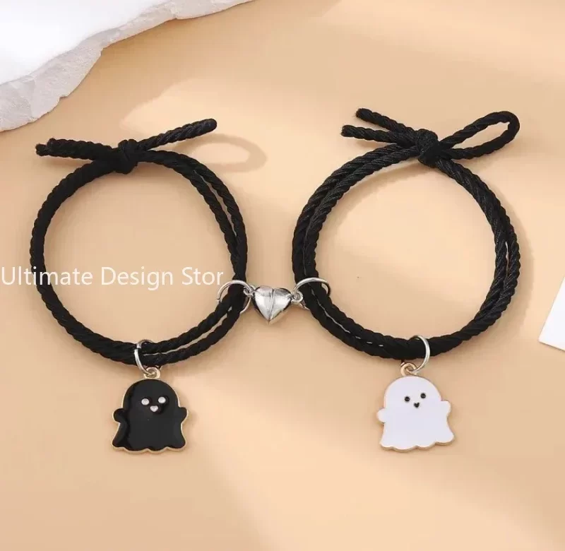 Pletený párový náramek s magnetem | párový náramek, náramek lásky