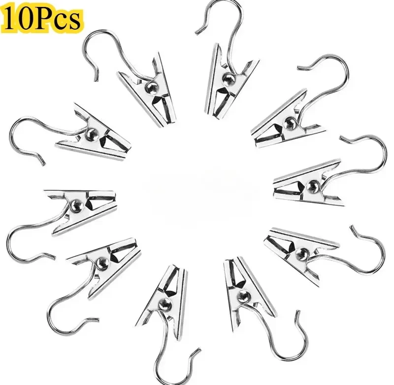 Kovové závěsné háčky s klipem 10 ks | dekorace, háčky