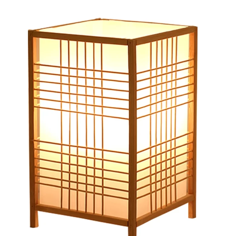 Bambusová ručně tkaná stolní lampa | Noční osvětlení