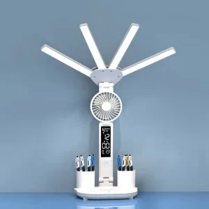  Multifunkční LED stolní lampa s ventilátorem | USB nabíjecí světlo