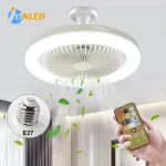 Tichý stropní ventilátor s LED světlem a dálkovým ovládáním | chytrý ventilátor 2 ks