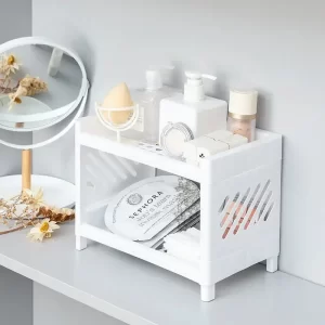 Dvoupatrový stolní organizér s přihrádkami | stolní regál, úložný box