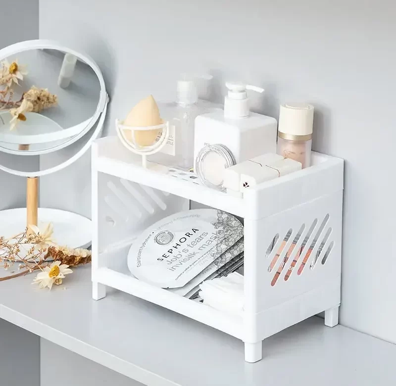 Dvoupatrový stolní organizér s přihrádkami | stolní regál, úložný box