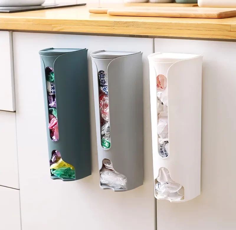 Držák na plastové sáčky na zeď | kuchyňský organizér, úložný box