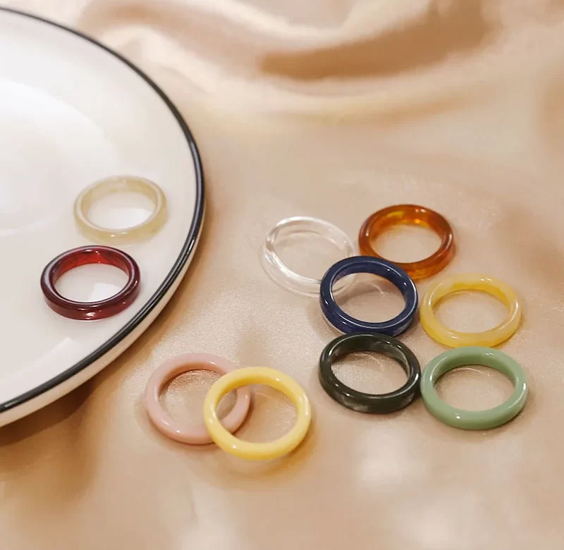 Barevný prsten z pryskyřice pro dívky | prstýnek, šperk