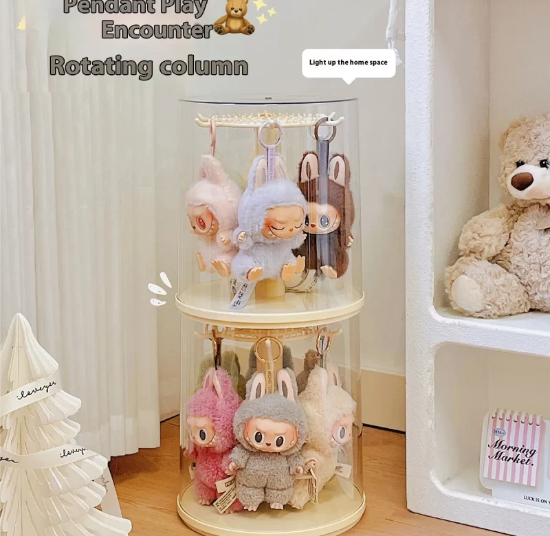 Labubu otočný průhledný úložný box na figurky | dekorace, vitrína