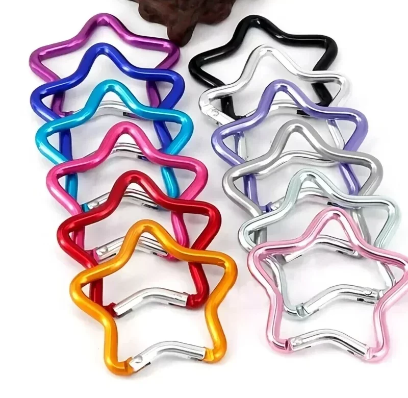 Hliníková karabina ve tvaru hvězdy | závěsný háček, klíčenka 1 ks