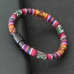 Pánský náramek boho styl magnetická spona lano | náramek pánský