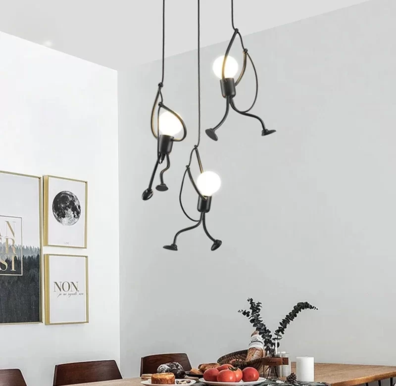 LED vintage lampa s kovovým závěsem | osvětlení pro děti a domácnost