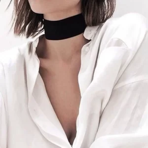 Retro krátký obojkový choker náhrdelník černý samet | dámský náhrdelník, obojek