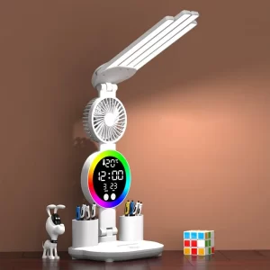 Nabíjecí led stolní lampa s hodinami | čtecí světlo