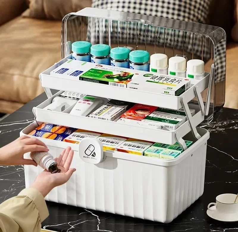 Velkokapacitní domácí lékárnička s přehledným členěním | lékárnička, organizér